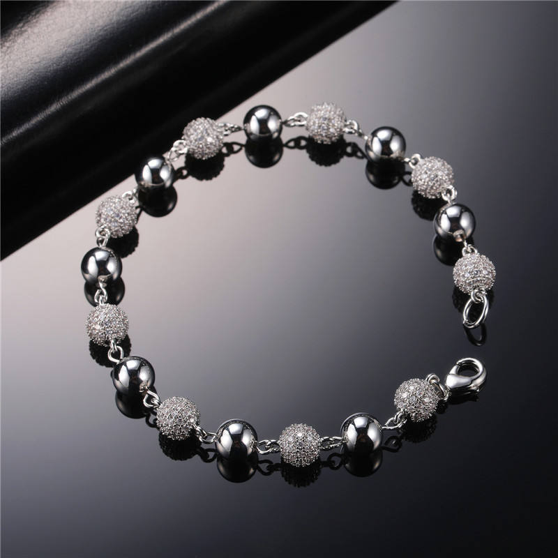 6mm/8mm Iced Out Beads Bracelet Gold With Street Luxury Shine - Image 5