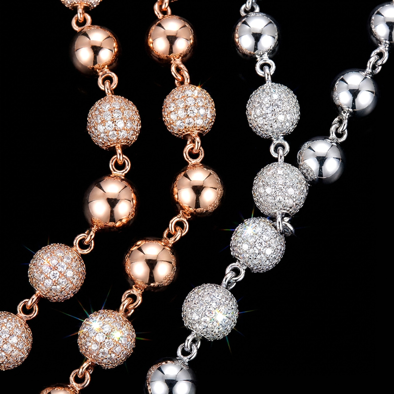 6mm/8mm Iced Out Beads Bracelet Gold With Street Luxury Shine - Image 7