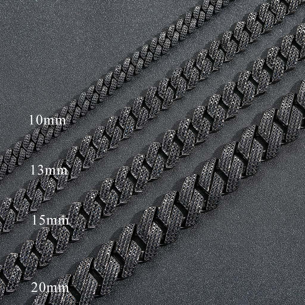 Bold 10mm/13mm/15mm/20mm Iced Out Miami Cuban Bracelet In Black Gold - Image 7