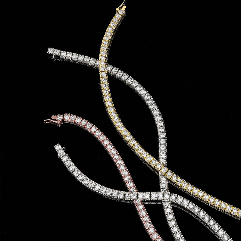 5mm Emerald Cut Sides Round Cut Tennis Bracelet With Iced Out Shine - Image 6