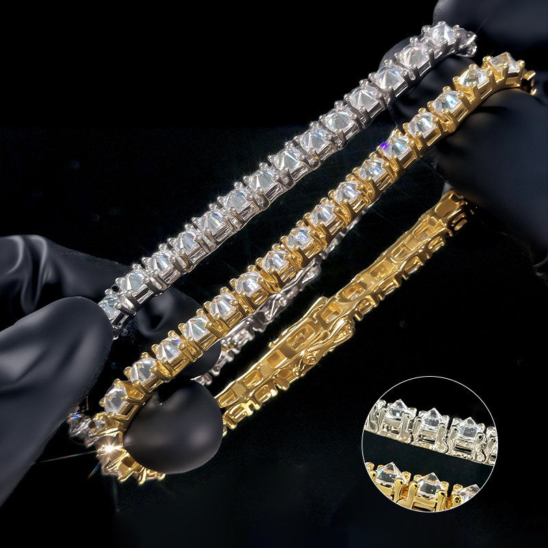 5mm Inverted Setting Tennis Bracelet Iced Out Shine With Street Luxury