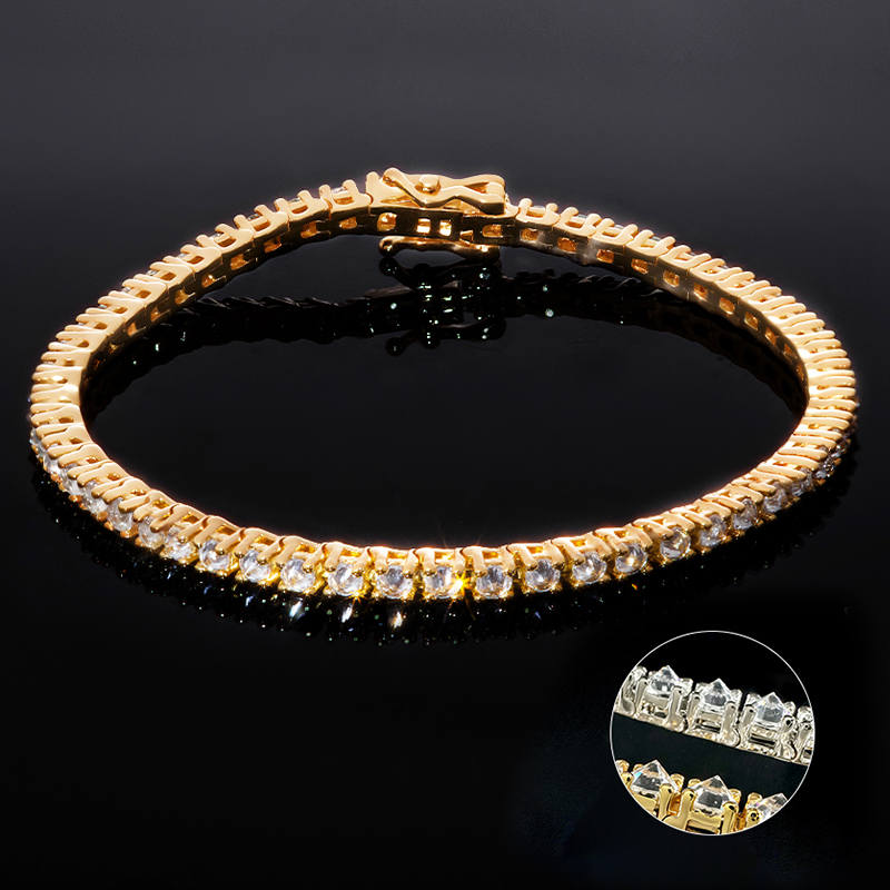 3mm Inverted Setting Tennis Bracelet Iced Out Shine With Street Luxury
