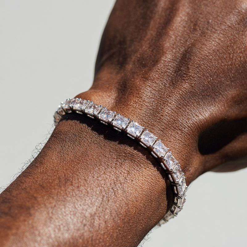 5mm Princess Cut Tennis Bracelet Iced Out Shine With Street Luxury - Image 3