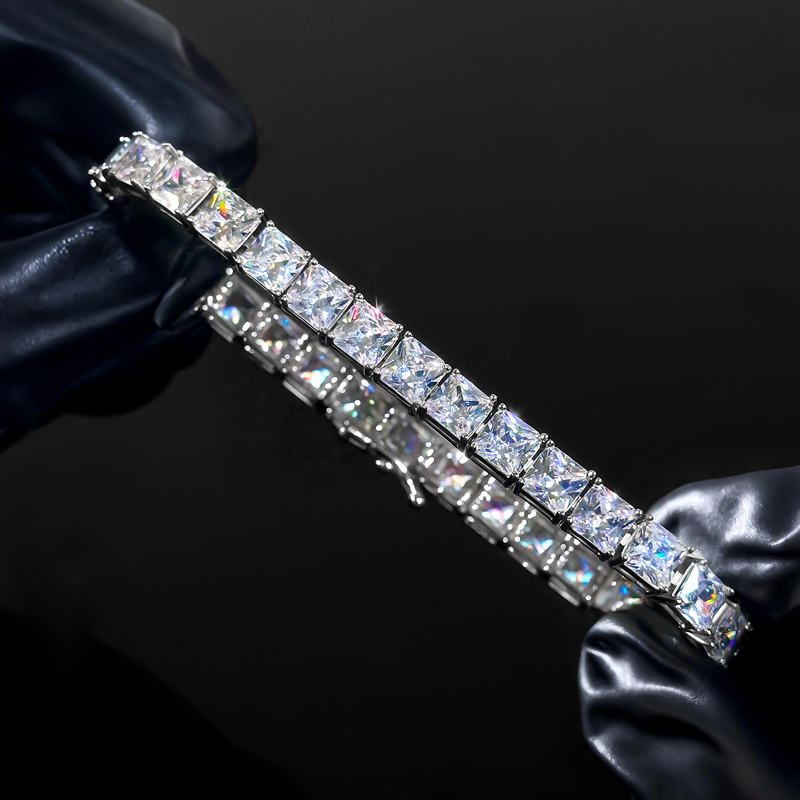 5mm Princess Cut Tennis Bracelet Iced Out Shine With Street Luxury