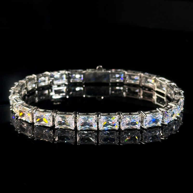 Iced Out 6mm Baguette Cut Tennis Bracelet Silver With Street Luxury Shine - Image 3