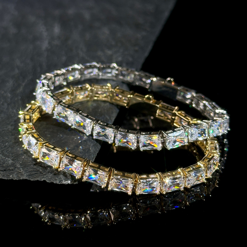 Iced Out 6mm Baguette Cut Tennis Bracelet Silver With Street Luxury Shine - Image 5