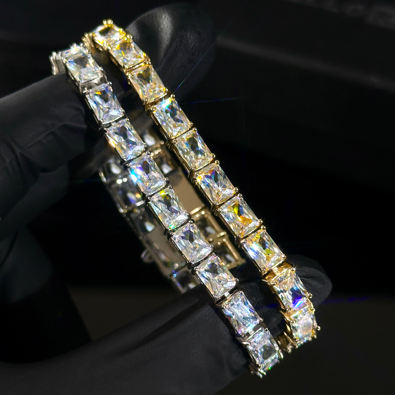 Iced Out 6mm Baguette Cut Tennis Bracelet Silver With Street Luxury Shine