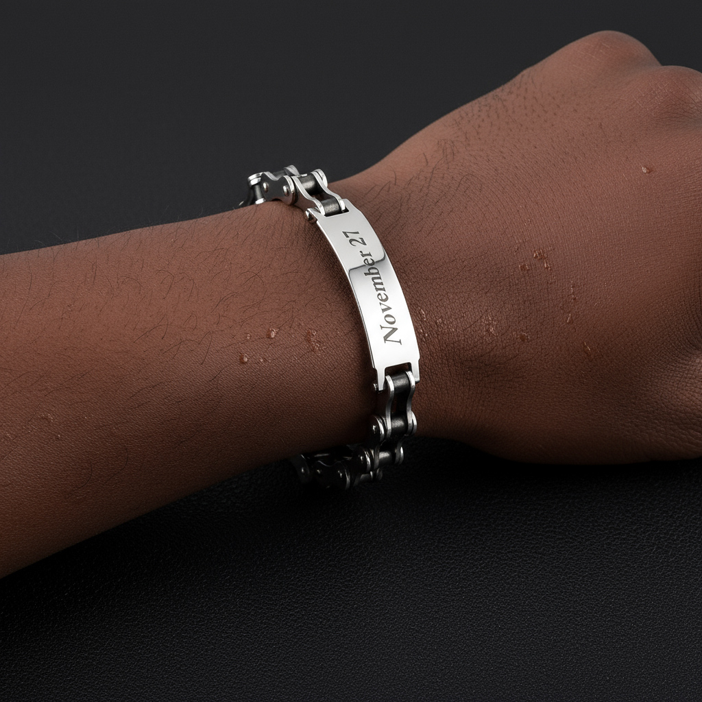 Customized Motorcycle Chain Bracelet Silver With Street Luxury Shine - Image 4