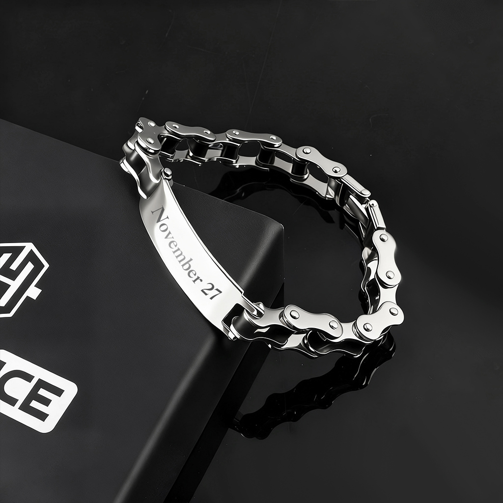 Customized Motorcycle Chain Bracelet Silver With Street Luxury Shine - Image 6