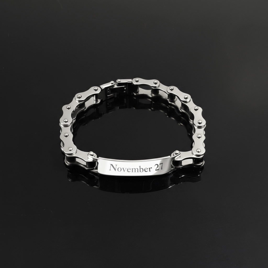 Customized Motorcycle Chain Bracelet Silver With Street Luxury Shine