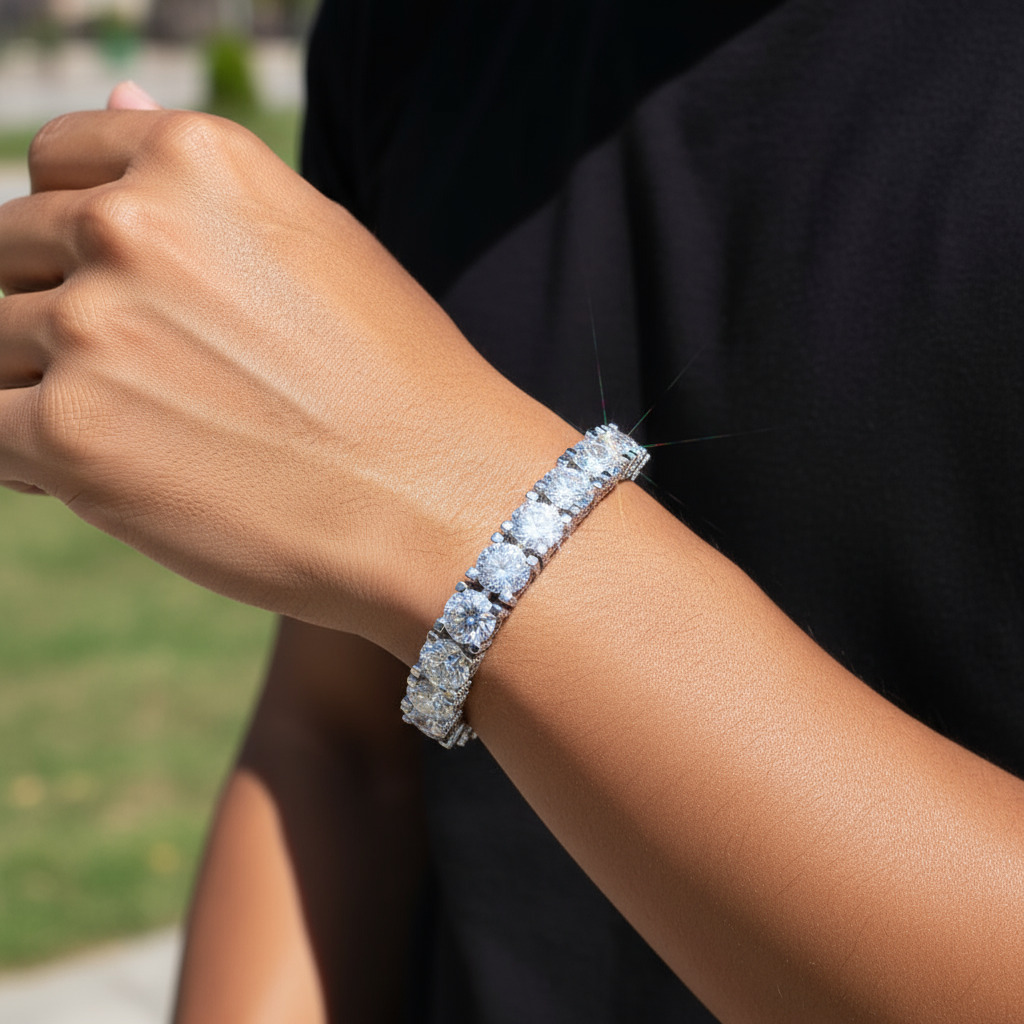 10mm S925 & Moissanite Tennis Bracelet Iced Out Shine With Street Luxury - Image 4