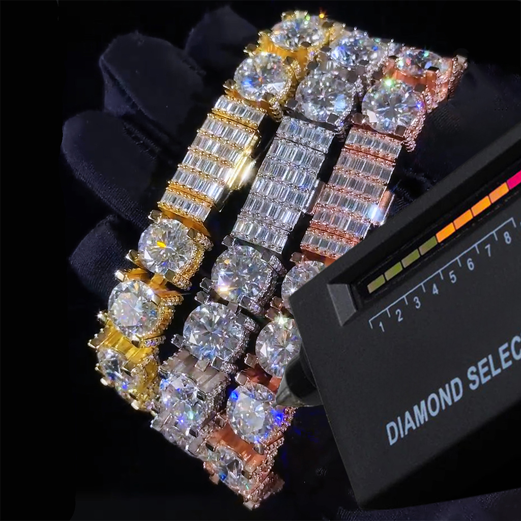 10mm S925 & Moissanite Tennis Bracelet Iced Out Shine With Street Luxury