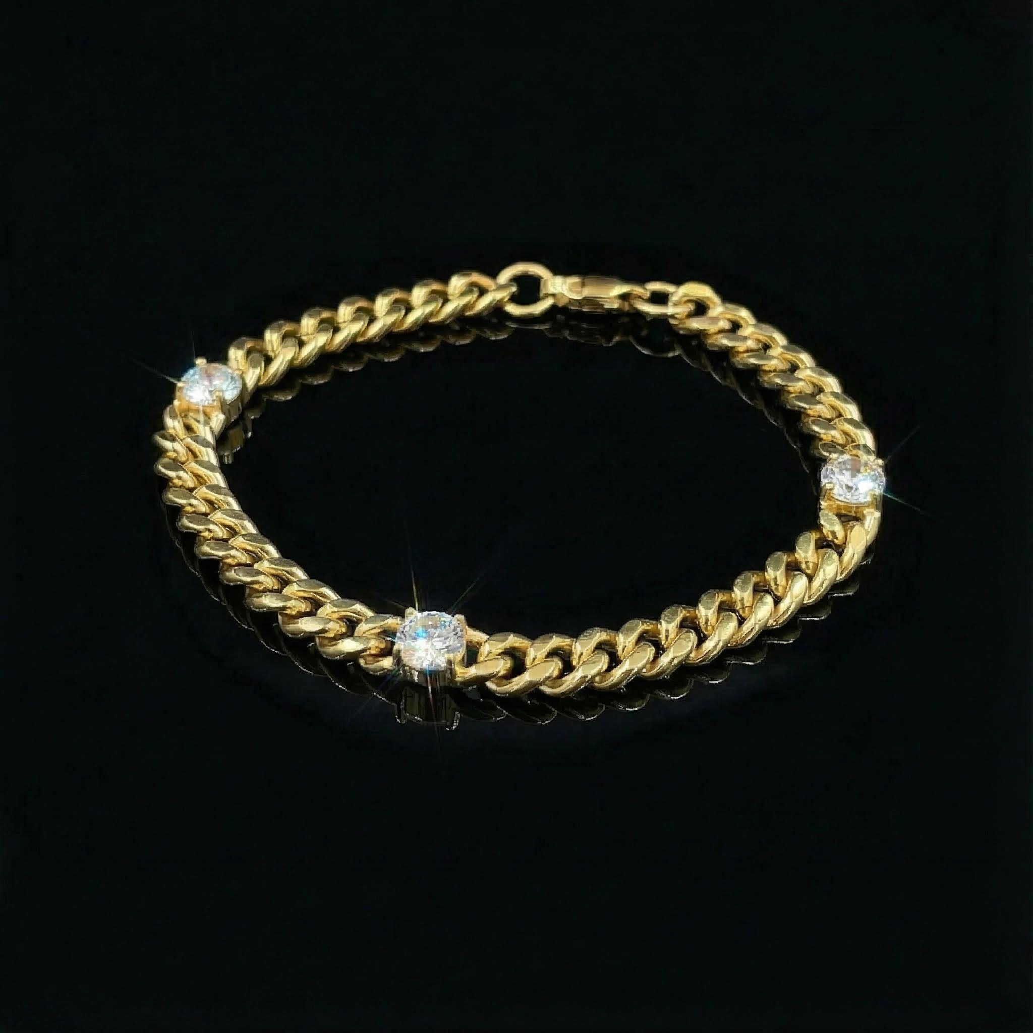 6mm Round Diamond Cuban Bracelet In Gold Iced Out Shine With Street Luxury - Image 3