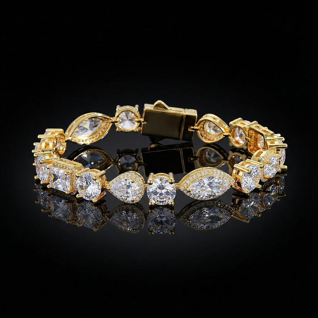 10mm Iced Out Out Multi Shaped Diamond Bracelet With Street Luxury Shine