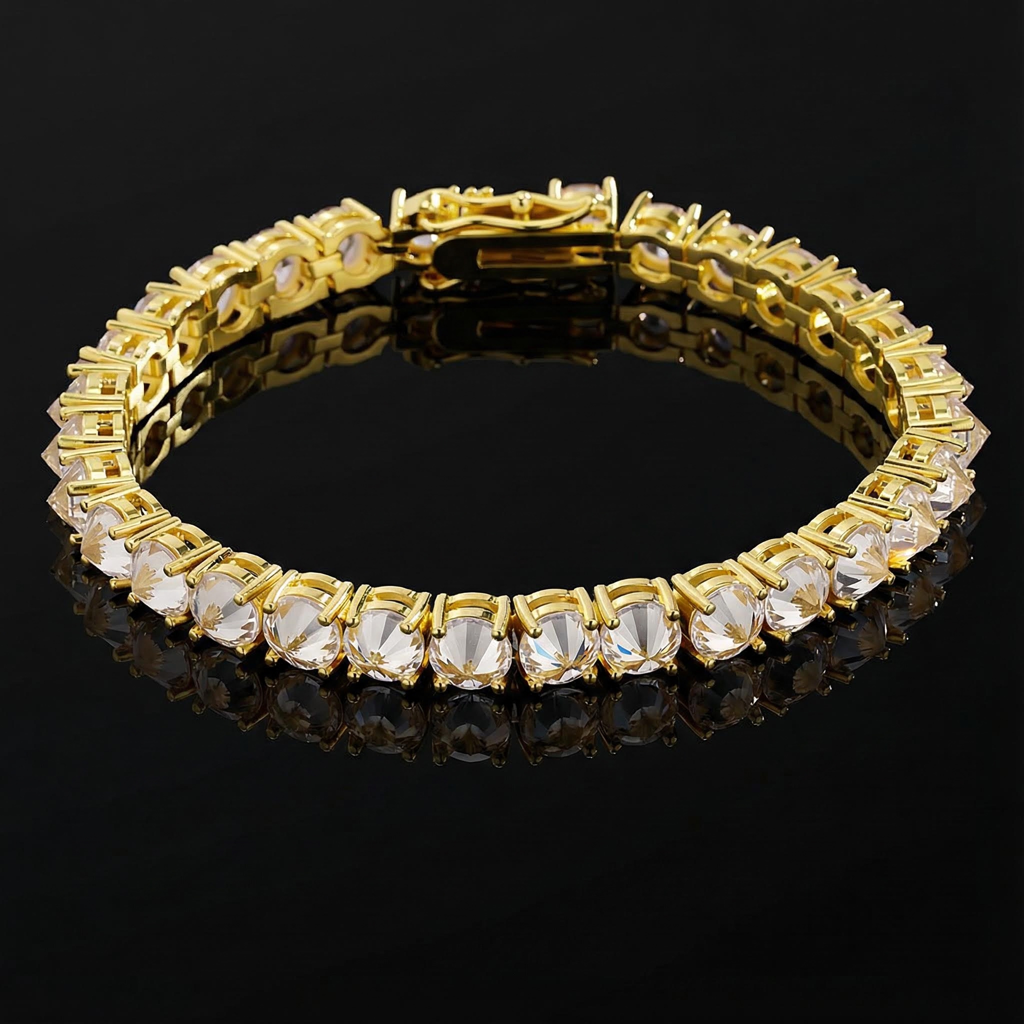 5mm Iced Out Out Inverted Setting Tennis Bracelet With Street Luxury Shine - Image 3