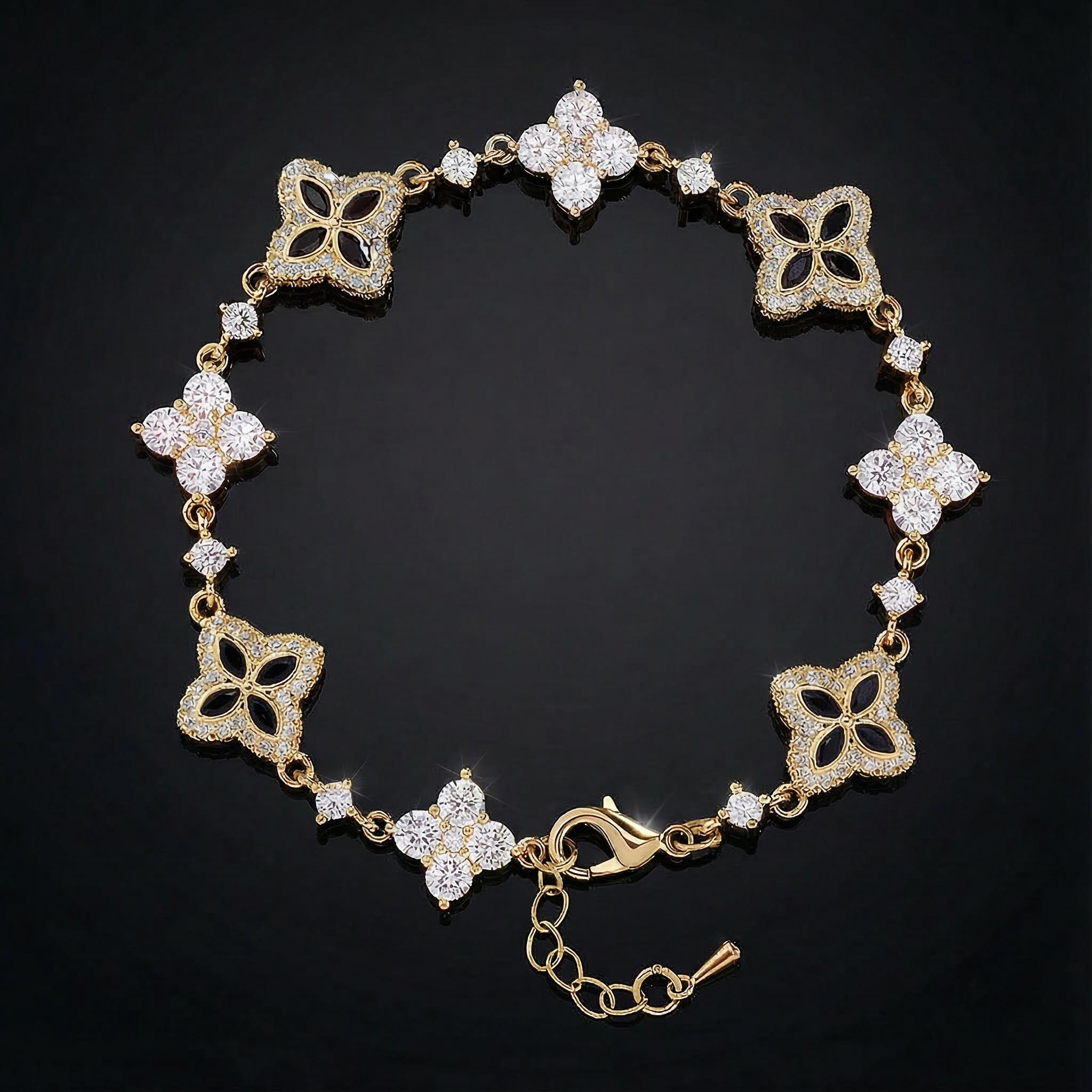 Iced Out Out 14mm Four Leaf Clover Bracelet Silver With Street Luxury Shine - Image 6