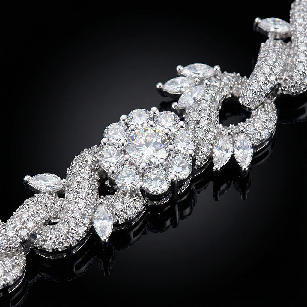Iced Out Out 18mm Flower Infinity Link Bracelet With Street Luxury Shine - Image 6