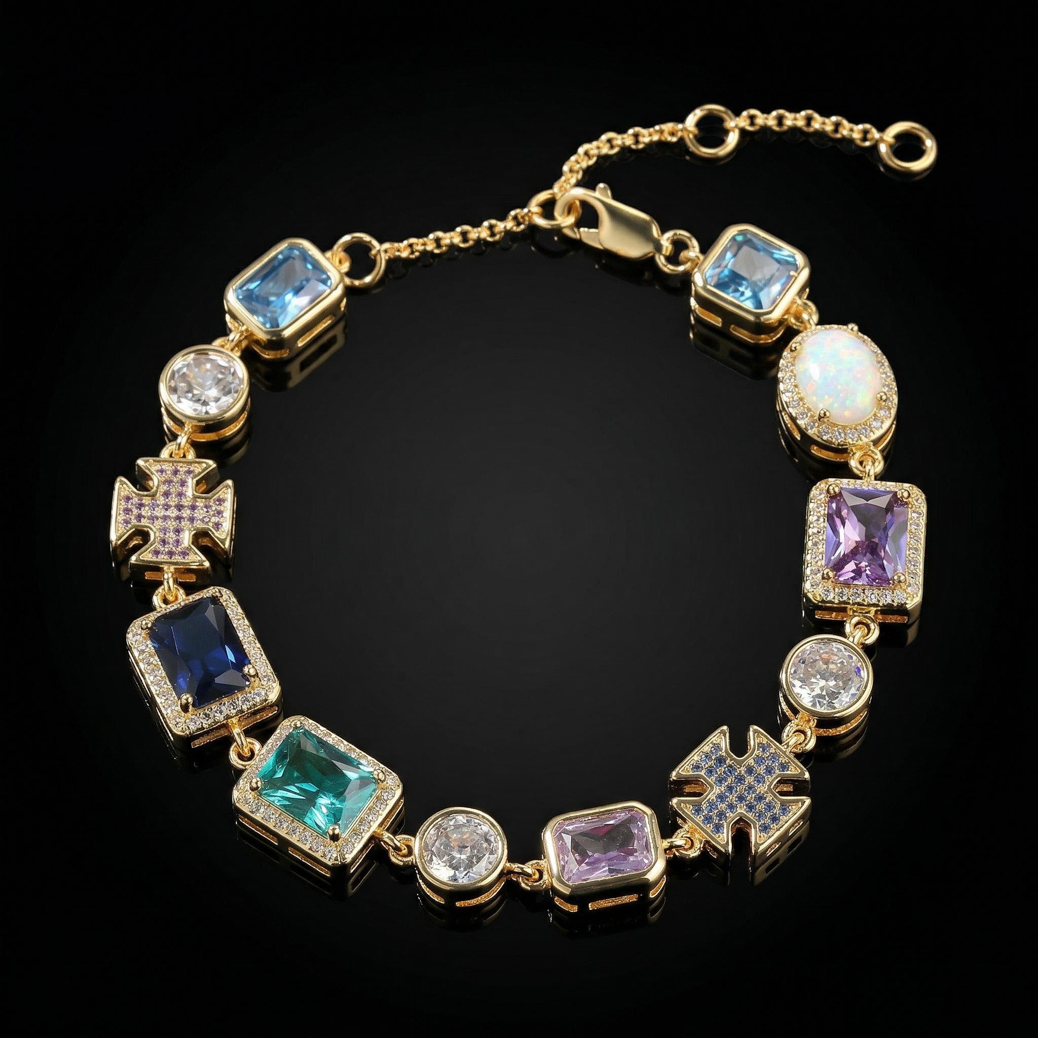 Iced Out Out 10mm Multicolored Gemstones Bracelet With Street Luxury Shine - Image 5