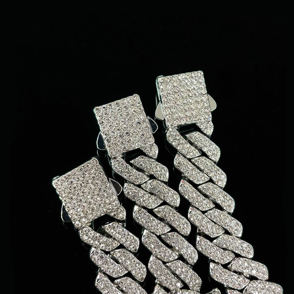 14mm Iced Out Out Miami Cuban Bracelet Silver With Street Luxury Shine - Image 3