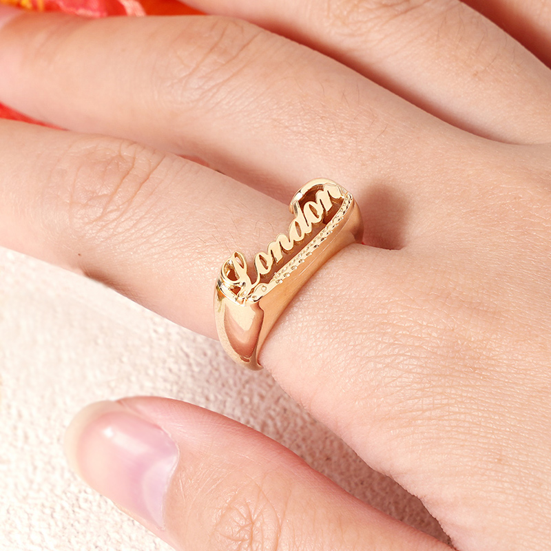 Personalized Script Name Rings Bold Statement Style With Street Luxury - Image 6
