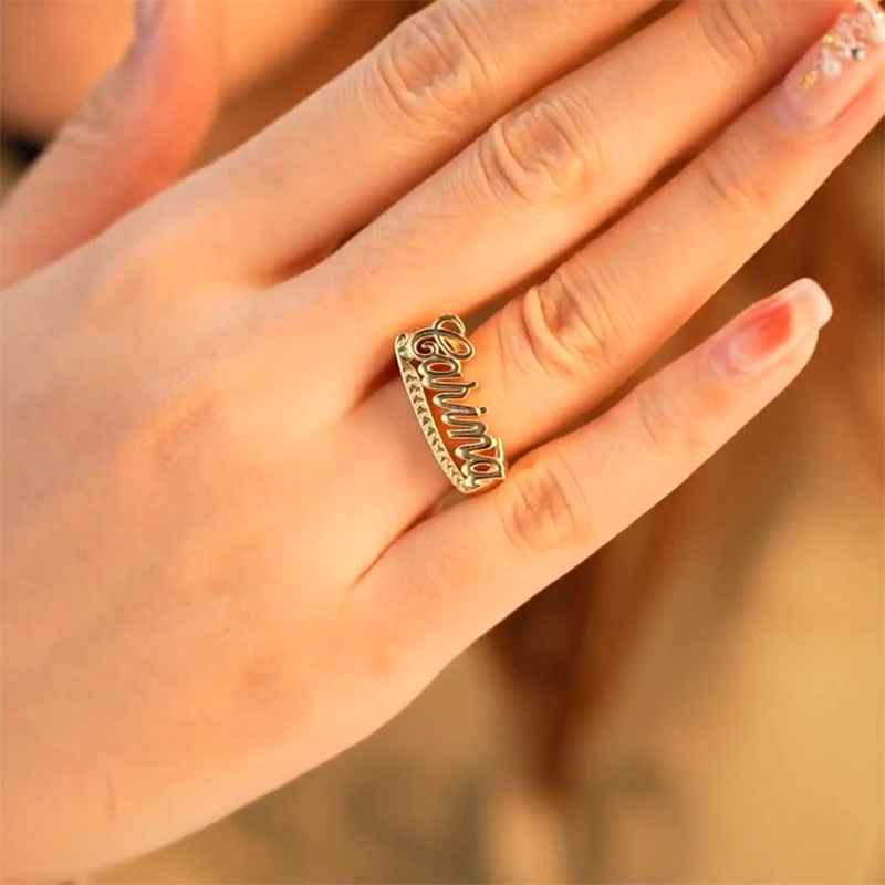 Personalized Script Name Rings Bold Statement Style With Street Luxury - Image 7