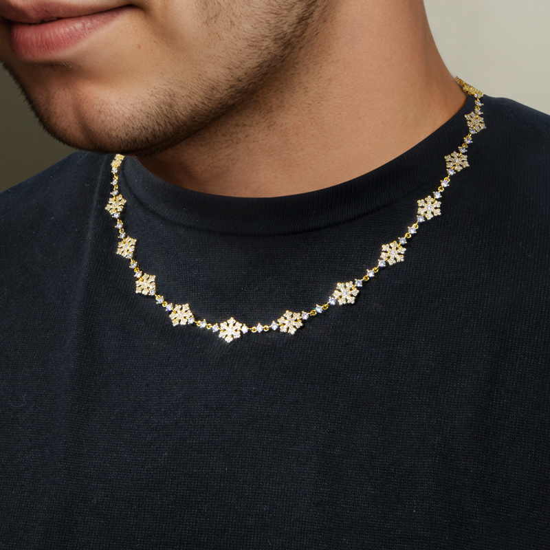 10mm 18 Snowflake Link Chain In Gold Made For Street Luxury Energy