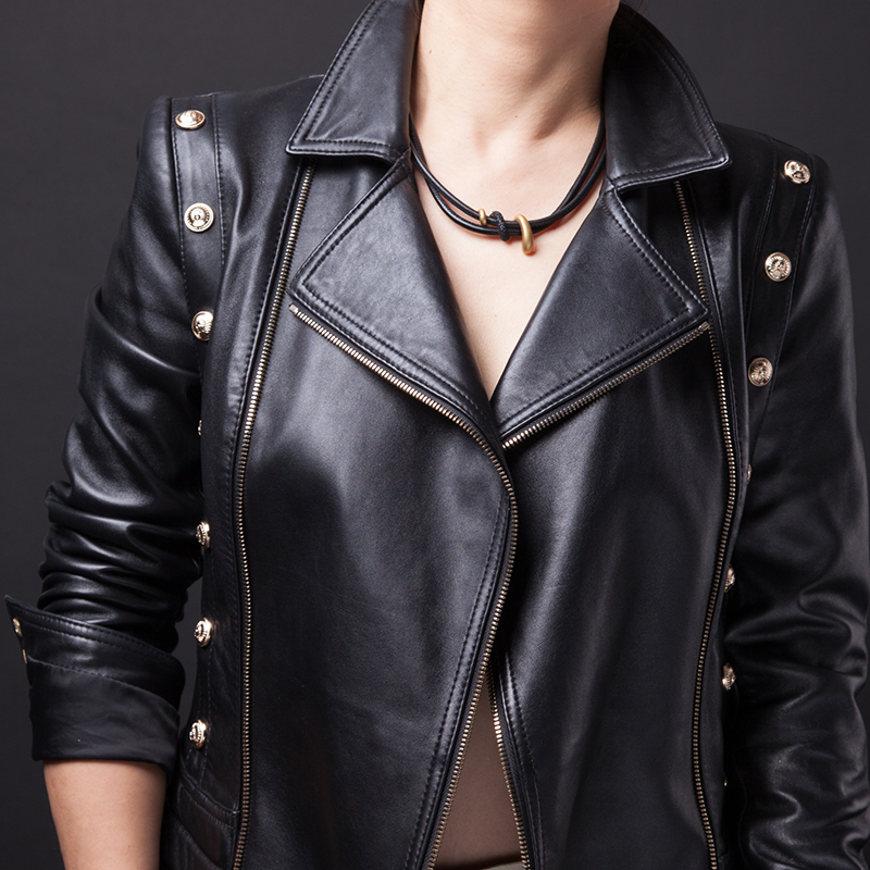 Gold And Black Stardust Leather Necklace With Street Luxury Shine - Image 4