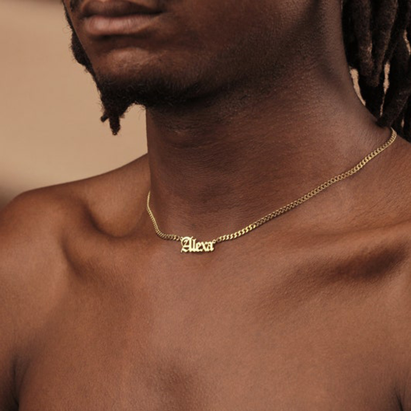 Custom Font Name Necklace With 3mm Cuban Chain With Street Luxury Shine - Image 3