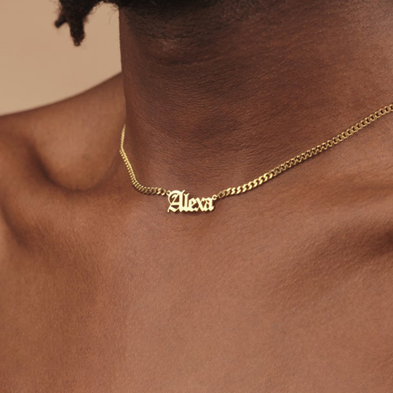 Custom Font Name Necklace With 3mm Cuban Chain With Street Luxury Shine - Image 5