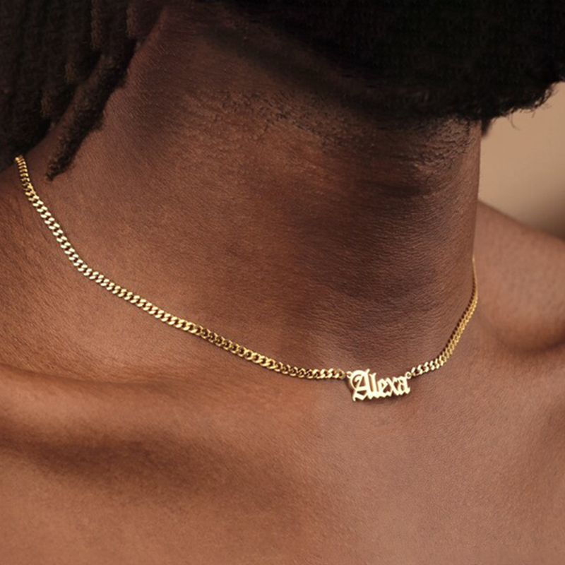 Custom Font Name Necklace With 3mm Cuban Chain With Street Luxury Shine