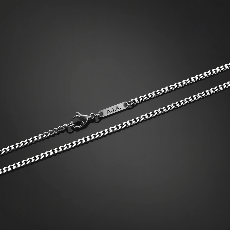 3mm Custom Name Stainless Steel Cuban Chain Silver With Street Luxury Shine