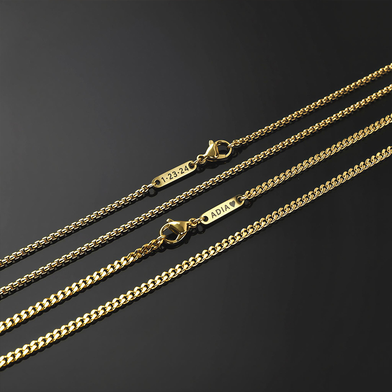 3mm Custom Name Cuban Necklace In Gold Gold Shine With Street Luxury - Image 3