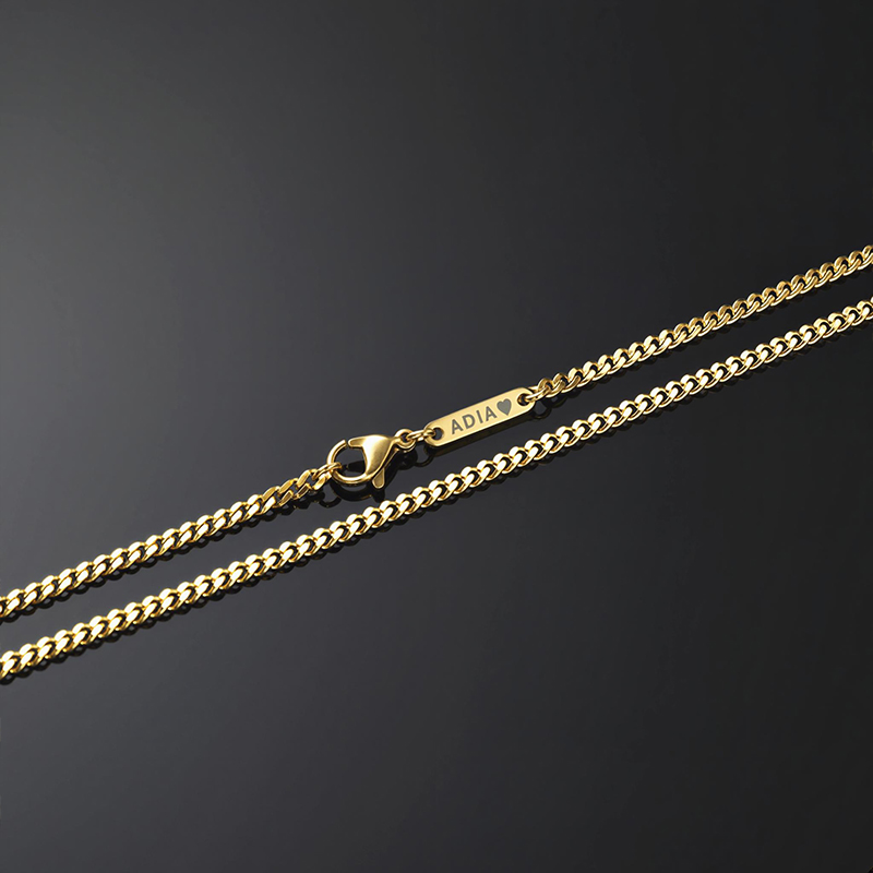 3mm Custom Name Cuban Necklace In Gold Gold Shine With Street Luxury