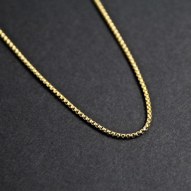 3mm Custom Name Round Box Chain In Gold With Street Luxury Shine - Image 3