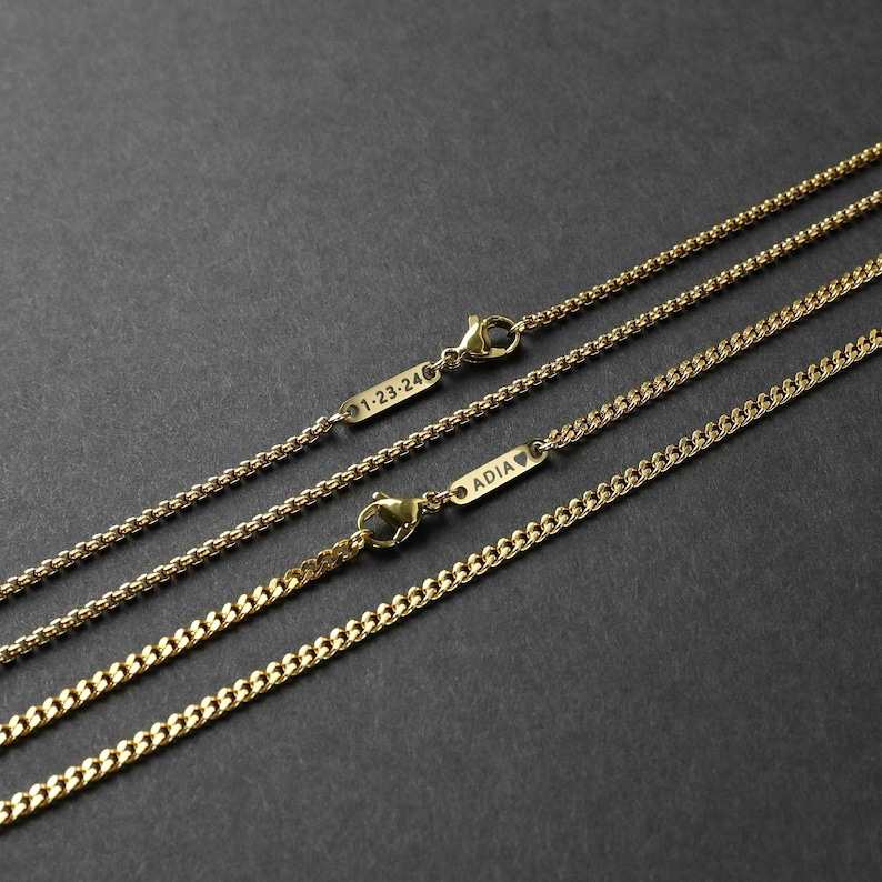 3mm Custom Name Round Box Chain In Gold With Street Luxury Shine - Image 4