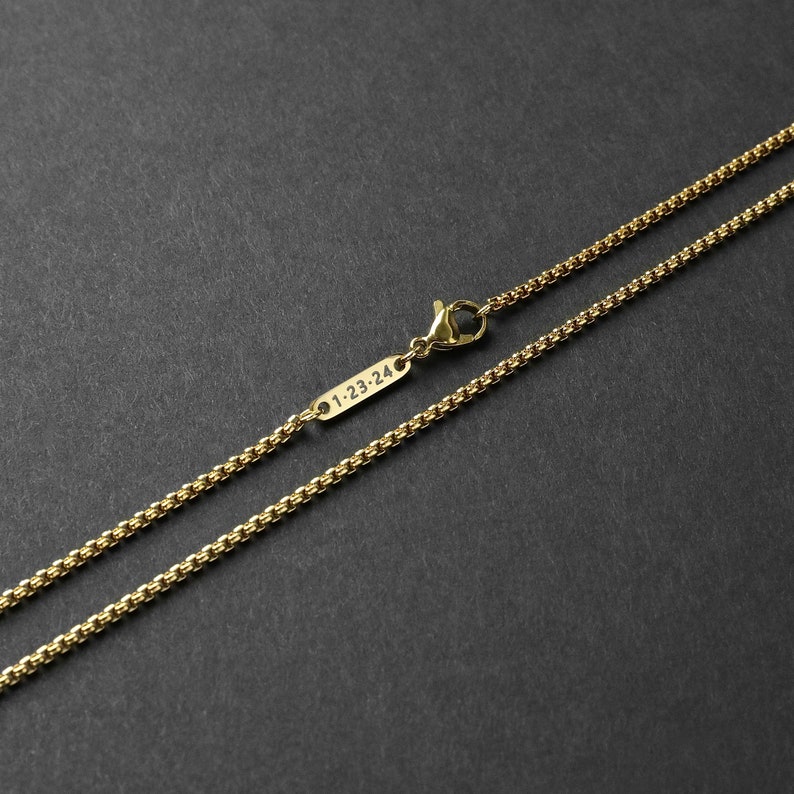 3mm Custom Name Round Box Chain In Gold With Street Luxury Shine