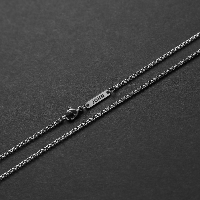 3mm Custom Name Stainless Steel Round Box Chain With Street Luxury Shine