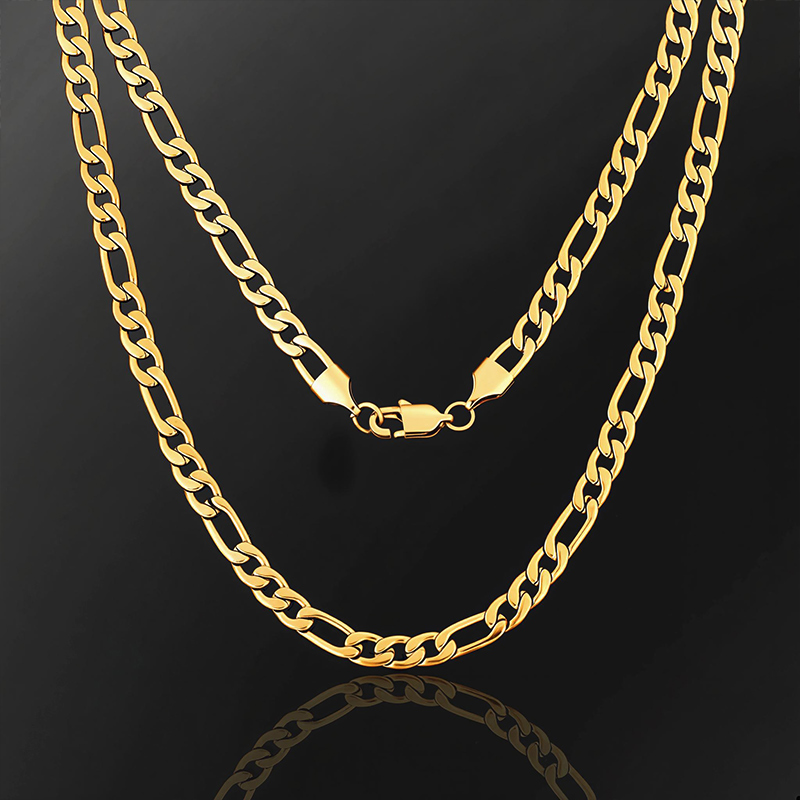 6mm/7mm/8mm/9mm/10mm/12mm Figaro Chain In Gold With Street Luxury Shine - Image 3