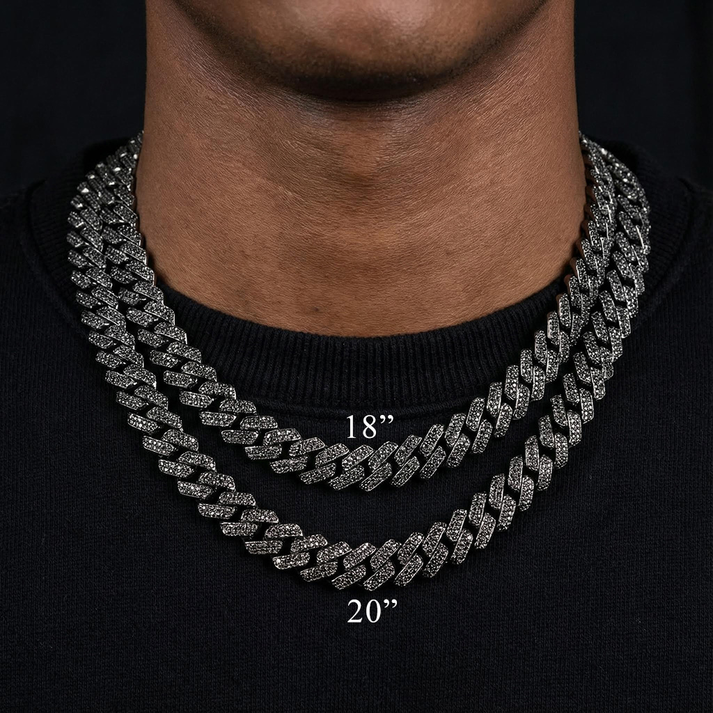 14mm Iced Out Miami Cuban Chain In Black Gold With Street Luxury Shine - Image 3