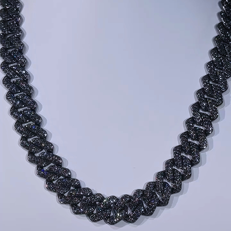 14mm Iced Out Miami Cuban Chain In Black Gold With Street Luxury Shine - Image 5