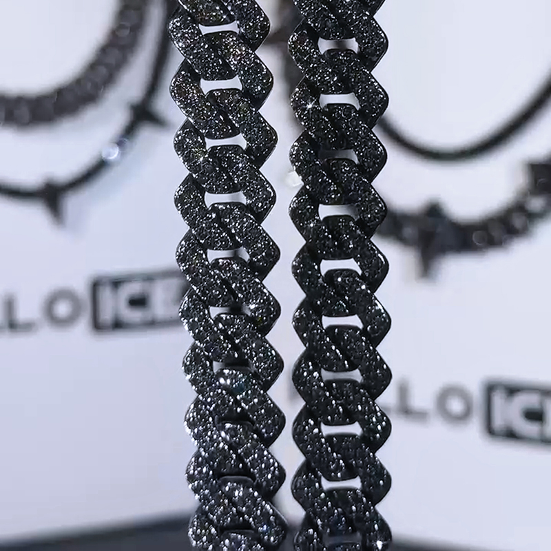 14mm Iced Out Miami Cuban Chain In Black Gold With Street Luxury Shine - Image 9