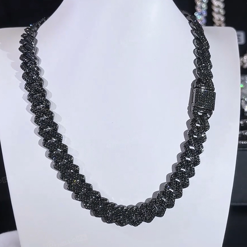 14mm Iced Out Miami Cuban Chain In Black Gold With Street Luxury Shine