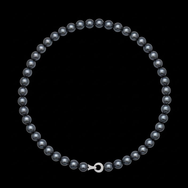 12mm Black Pearl Necklace Bold Statement Style With Street Luxury - Image 6