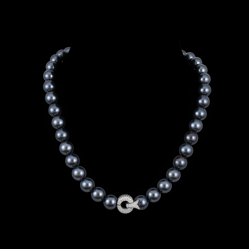 12mm Black Pearl Necklace Bold Statement Style With Street Luxury - Image 7