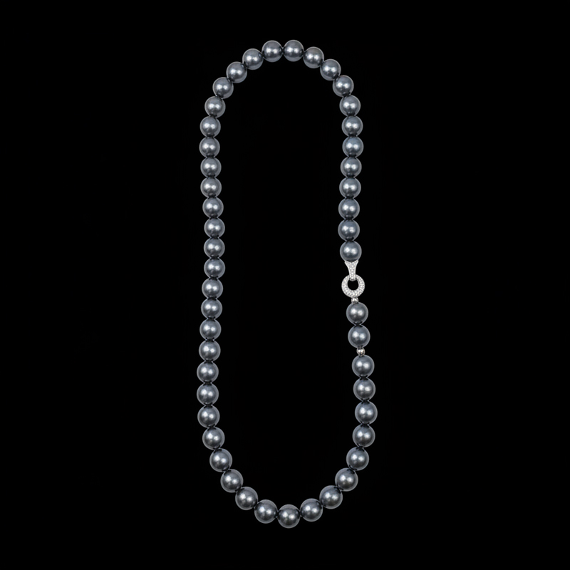 12mm Black Pearl Necklace Bold Statement Style With Street Luxury - Image 8