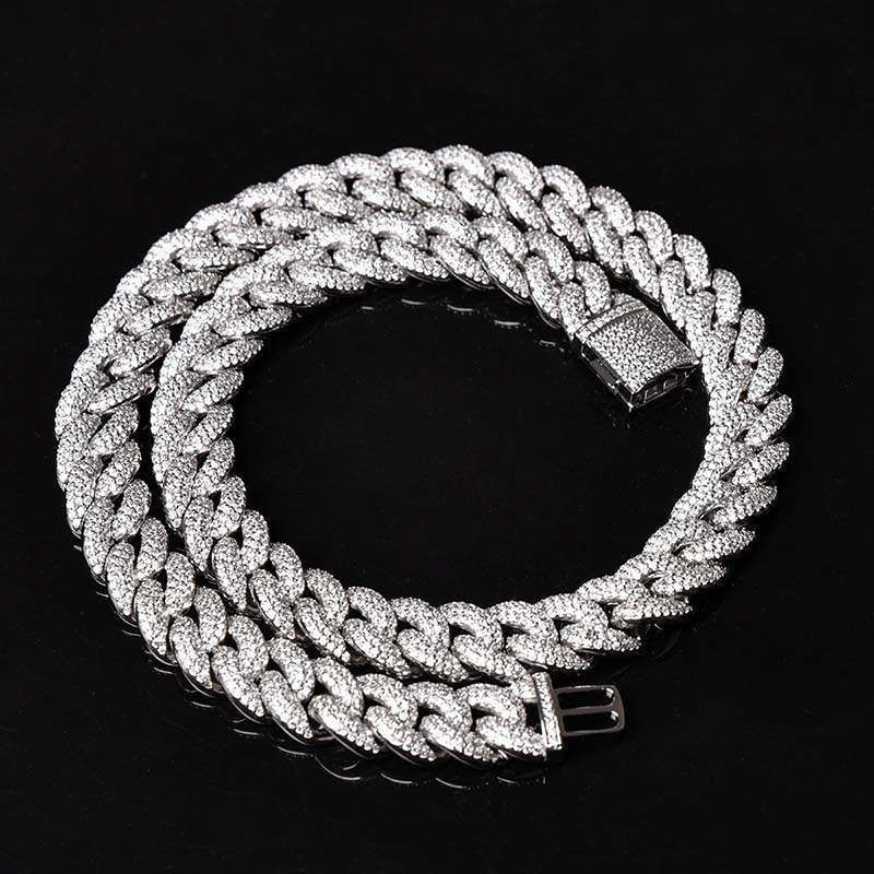 14mm Paved Cuban Chain With Big Box Clasp Gold With Street Luxury Shine - Image 3