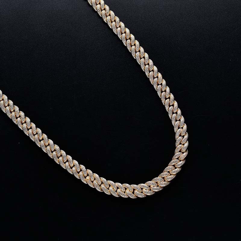 14mm Paved Cuban Chain With Big Box Clasp Gold With Street Luxury Shine - Image 4