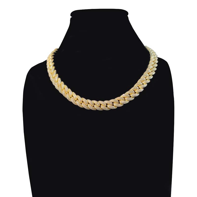14mm Paved Cuban Chain With Big Box Clasp Gold With Street Luxury Shine - Image 7