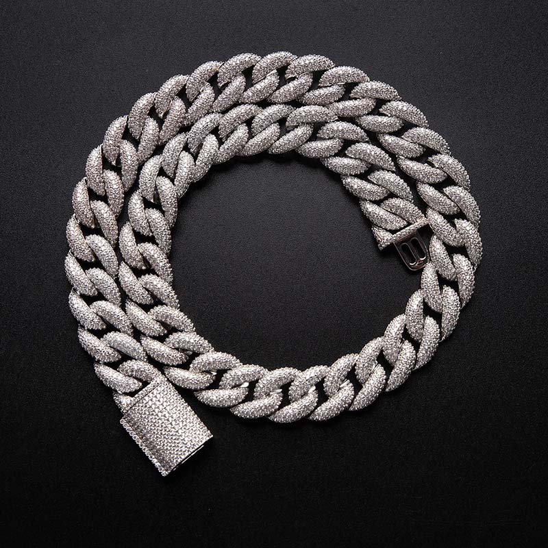 15mm Paved Cuban Chain With Big Box Clasp Gold With Street Luxury Shine - Image 6