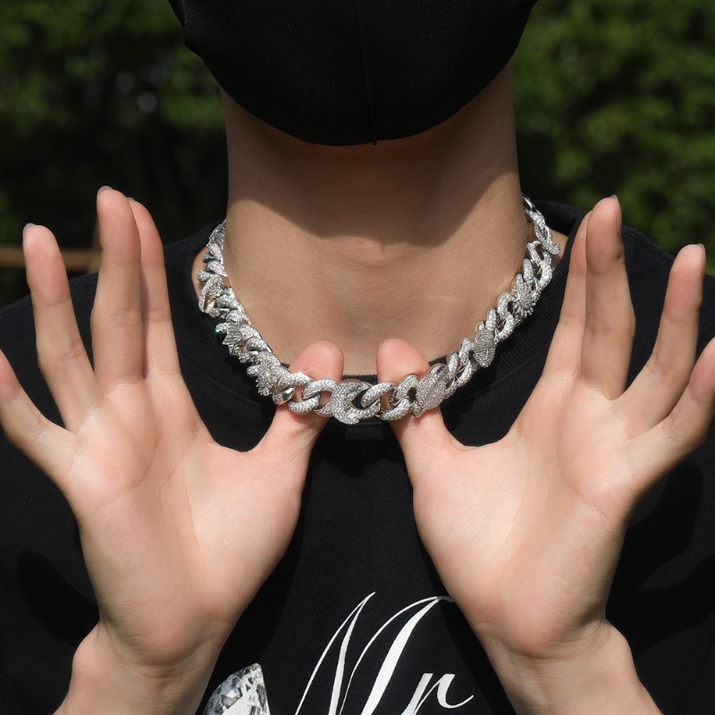 Iced Out Devil Eye Various Planets Cuban Chain With Street Luxury Shine - Image 5